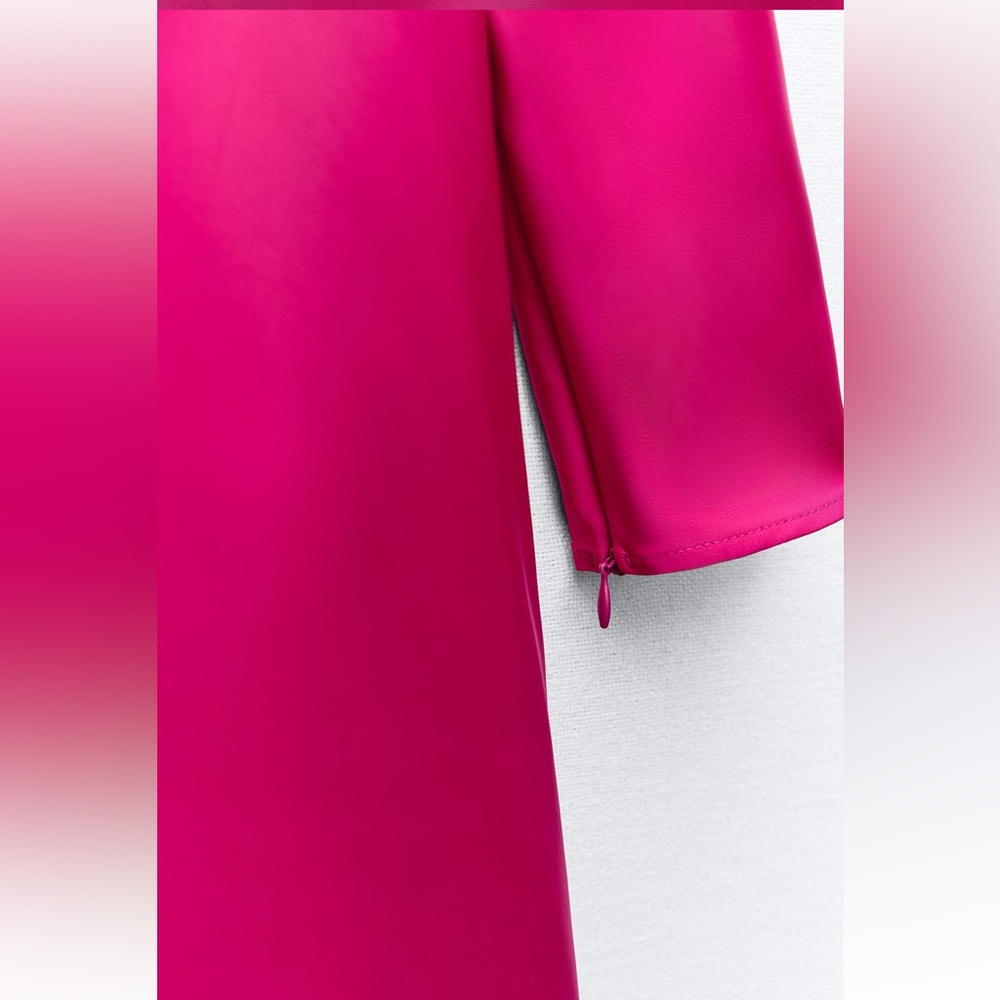 Zara NWT Satin Effect Midi Dress size L - Picture 9 of 9